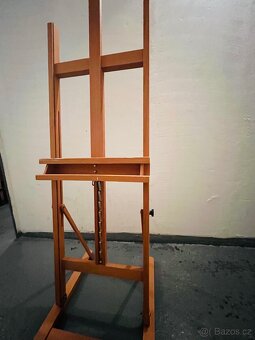 Malířský stojan malování dřevěný vysoký stabilní posuvný - 4
