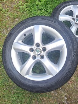 Alu kola 5x100 originál Škoda Fabia, Roomster 195/55/15 - 4