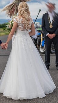 Luxusní svatební šaty (původní cen 34tis) vel. 34 - TOP stav - 4