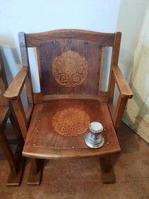 Starožitná kostelní lavice - cena za pár - 4