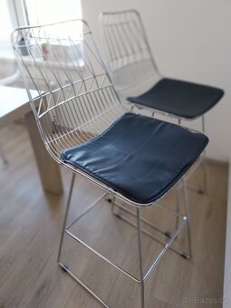 Luxus design chromové barové židle - 4