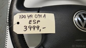 VW T4 - originální kožený volant 7D0 419 091A - 4