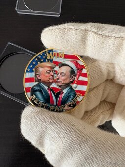 Prodám kovovou pamětní minci Donald Trump & Elon Musk - 4