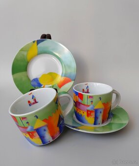 Sada keramických moka šálků s nádherným designem - 4