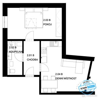 Prodej, byt 2+kk, 46 m2 - Olomouc - Hodolany, ev.č. 00553 - 4