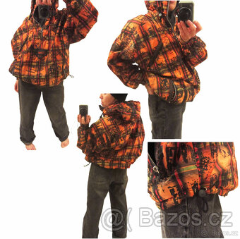 Vintage 90s unisex barevná bunda přes hlavu - 4