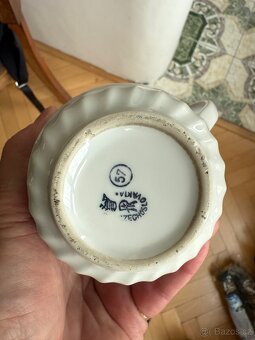 Hrnek porcelán, modrý vzor JETEL 2 kusy - 4