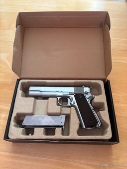 Colt 1911 Nikl - celokov, blowback - WE - 4
