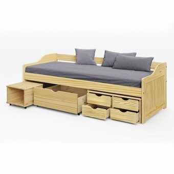 Dřevěná postel se zásuvkami MAXIMA - 4