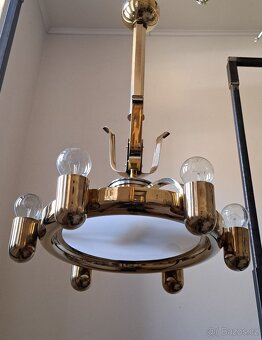 Starožitný funkcionalistický lustr, .lustřík, osvětlení, - 4