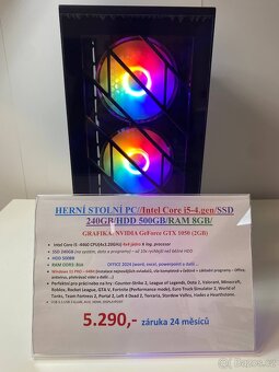 HERNÍ STOLNÍ PC//Intel Core i5-4.gen/SSD 240GB/HDD 500GB/RAM - 4