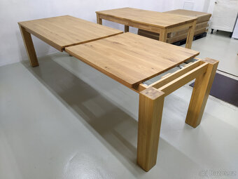 Nový jídelní stůl rozkládací celomasiv DUB 100x200 +100cm - 4