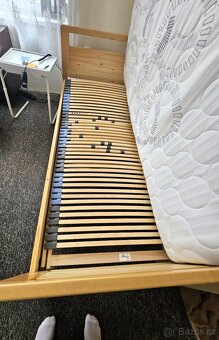 elektrická polohovací dřevěná postel s matrací - 4
