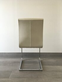 Jídelní bílá kožená židle - 4