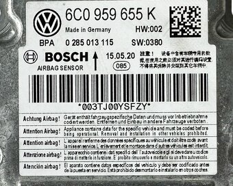 Řídící jednotka airbagu 6C0959655K Škoda Fabia 3 r.v. 2020 - 4