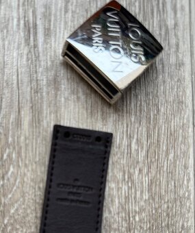 Louis Vuitton Damier Ebene Canvas Belt, hnědý pásek - 4