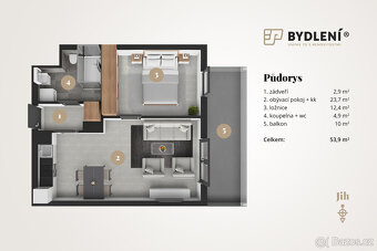 Pronájem bytu 2+kk+B v novostavbě na Nové Vsi v Teplicích - 4