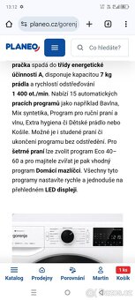 Pračka předem plněná Gorenje W2PNEI74SA1SW/CZ - 4