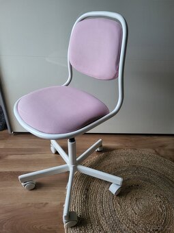 DĚTSKÁ OTOČNÁ ŽIDLE IKEA -BÍLO-RŮŽOVÁ-POHODLNÁ - 4