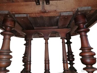 Masivní dřevěný starožitný stůl - 4