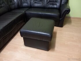 SLEVA/Tmavě hnědá rohová kožená sedačka - 4