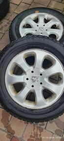 Kola 15, 4x hliník PEUGEOT,CITROEN ,zimní pneu 195/65R15 - 4