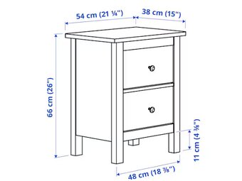 Komoda se 2 zásuvkami, bílá. HEMNES IKEA - 4