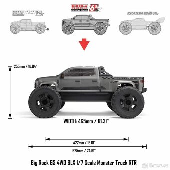 Arrma Big Rock 6S BLX 1:7 4WD RTR - NOVÉ - 4