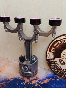 Svícen z motorového pístu - Autonábytek Kovář - 4