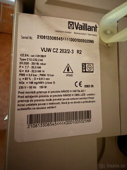 Prodám plynový kotel Turbo, Vaillant - 4