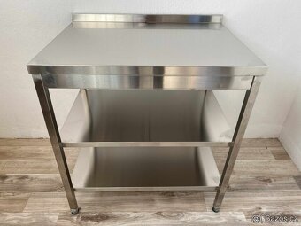 Přístěnný nerezový stůl 2 police, různé míry - 4