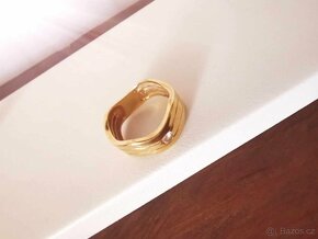 Zlatý prstýnek se zirkonem zlato 14K prsten - 4