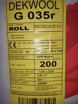 Izolační vata 0,035 - 16,18,20cm. - 4