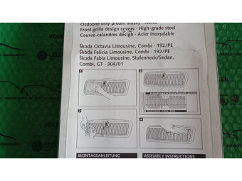 okrasné nerezové lišty přední masky Škoda Felicia po FL, Oct - 4