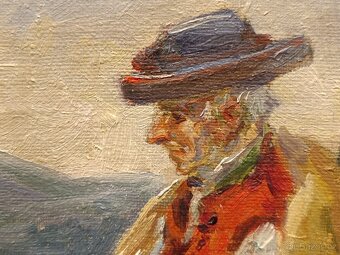 Obraz F. DEICH, Bača olej na kartonu 33x36 - 4