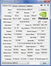 Grafická karta MSI NVIDIA GeForce 9600GT - 4