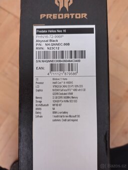 Acer predátor nebo 16 - 4