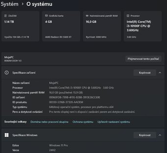 Herní PC - i3 10100F + RX 5500XT + 16GB DDR4 - 4