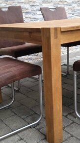 Masivní dubový jídelní stůl+ 6 židlí - 4