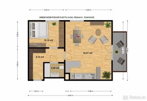Prodej bytu 2+kk, 59m² + balkon + sklep + garáž, P9-Čakovice - 4