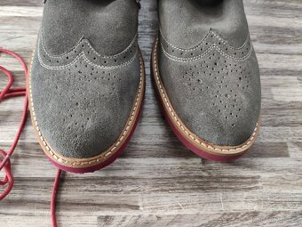 Modrošedé pánské kožené boty SMH - vel. 43 - 4