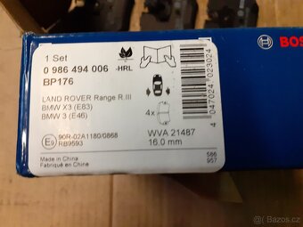 zadní brzdové destičky BMW 3 - 4