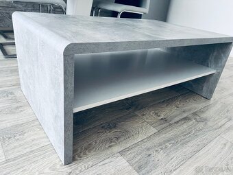 Konferenční stolek - beton/bílý - 4