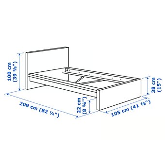 Postel MALM bílá, zn. IKEA, vč. roštu a matrace - 4