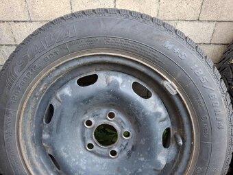 plechové disky 6Jx14 H2, ET37, 5x100 se zim. pneu 185/60 R14 - 4