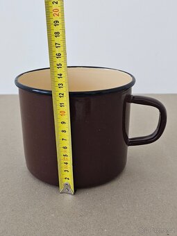 Starý smaltovaný hnědý hrnec SFINX - 4