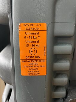 Autosedacka Romer  Evolva 1-2-3 pro 9-36 kg - 4