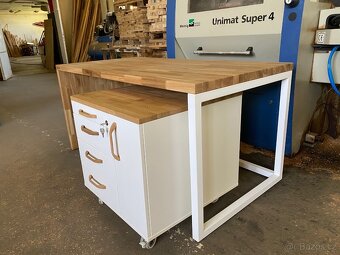 Kancelářský stůl + kontejner - BÍLÁ - 4