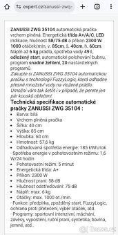 DOVOZ MOŽNÝ funkční pračka Zanussi na 6 kg prádla - 4