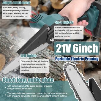 aku řetězová pilka 6", 21V - 4